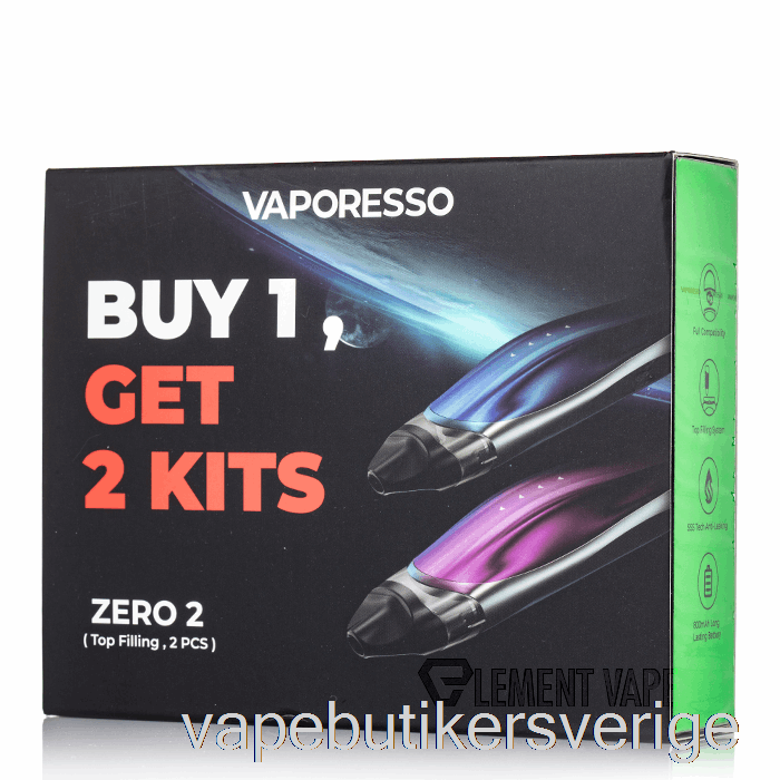 Vape Sverige Vaporesso Zero 2 Pod System 2-pack Promotion Svart Blå + Svart Lila